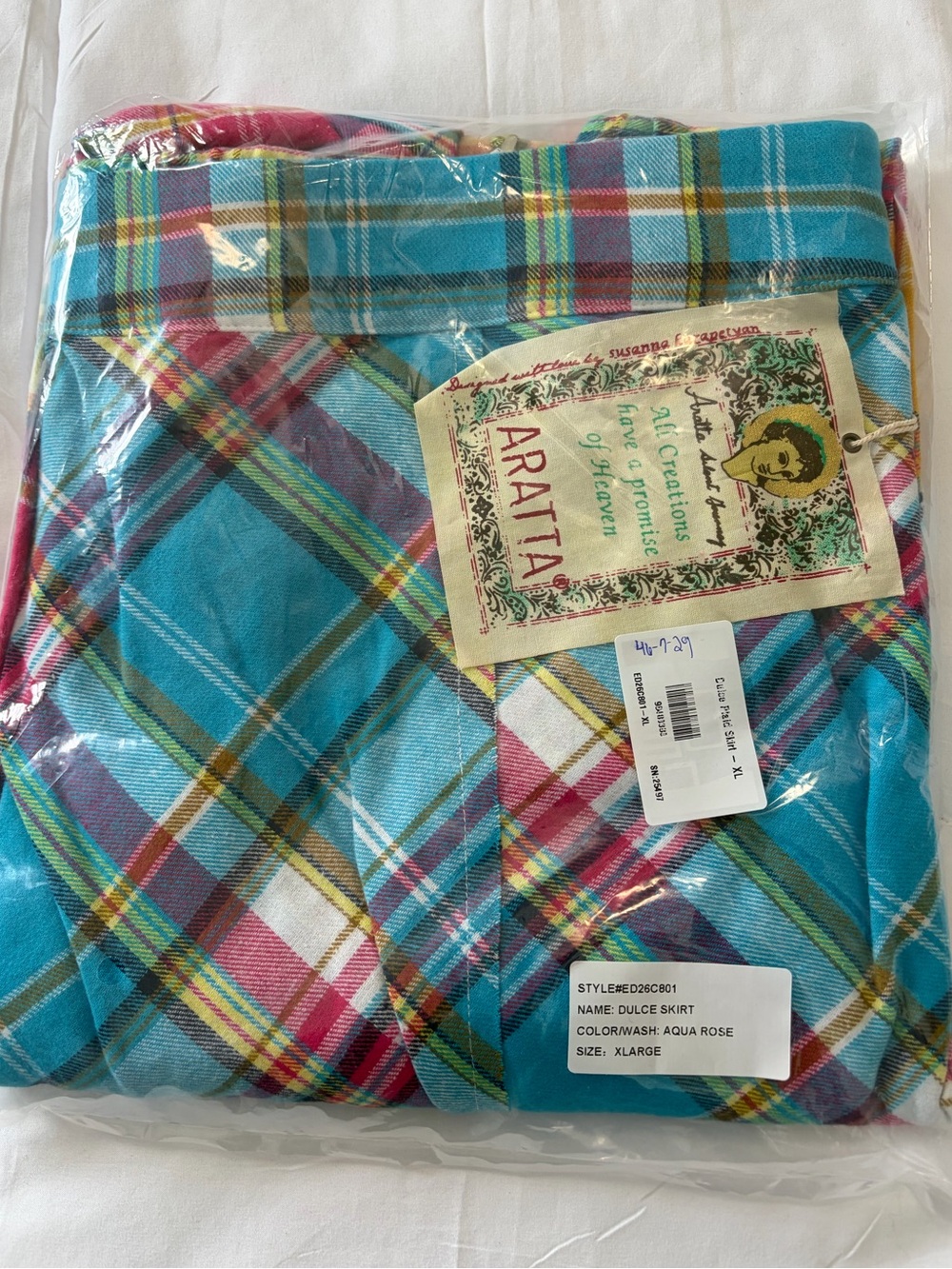 NWT Aratta Silent Journey- Dulce Plaid Skirt - Picture 13 of 15